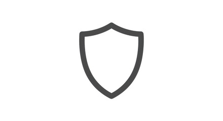 Simple white shield with gray border, safety and security icon