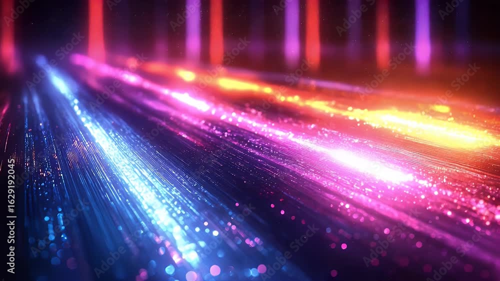 Aufkleber abstract depiction of colorful light streaks, creating a sense of movement, like energy streams. ver