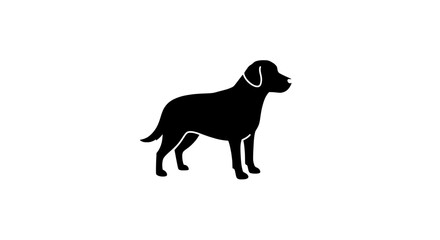Silhouette of Canine Elegance: A clean, minimalist silhouette of a dog, rendered in a solid black, embodies simplicity and charm. Emphasizing the essence of the animal form.