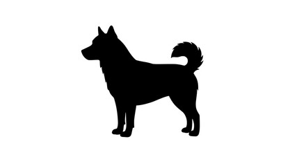 Silhouette of Loyal Companion: A minimalist depiction of a strong, proud dog, offering a striking silhouette against a clear, neutral background.