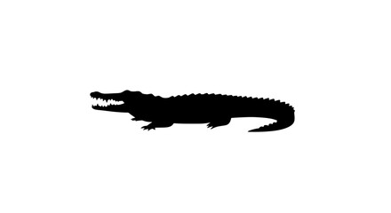 Crocodile Silhouette: A striking silhouette of a crocodile, a powerful symbol of nature's strength and resilience.