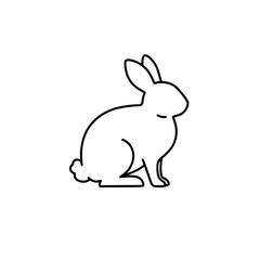 Rabbit minimalist icon: A minimalistic line art icon of a rabbit. Capturing the essential form of the animal, the image is clean, simple, and versatile for various design applications.