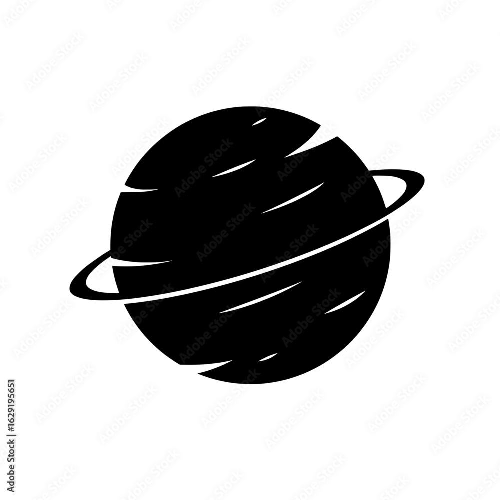 Poster cosmic sphere: a minimalist representation of a celestial body, showcasing a dark spherical shape en