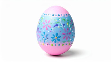 Vibrant Easter egg decorated with intricate floral designs, perfect for holiday themes and spring celebrations.
