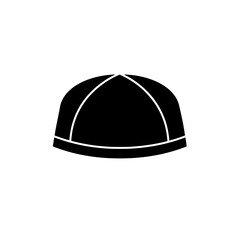Minimalist Skullcap Silhouette: A simple, clean silhouette of a skullcap.