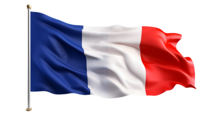 France flag waving proudly for national holiday or patriotic celebration graphic