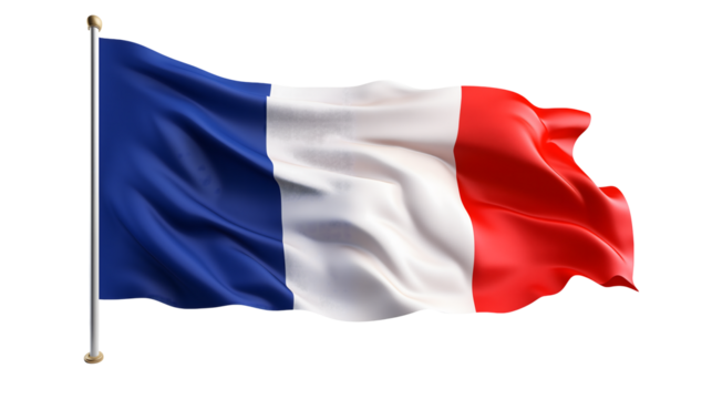 France flag waving proudly for national holiday or patriotic celebration graphic - Powered by Adobe