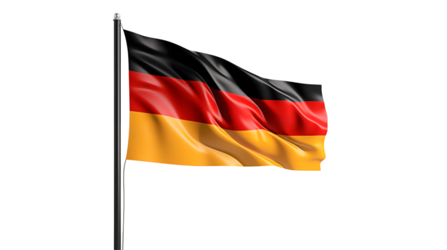 German flag waving proudly, representing Germany's culture and patriotism