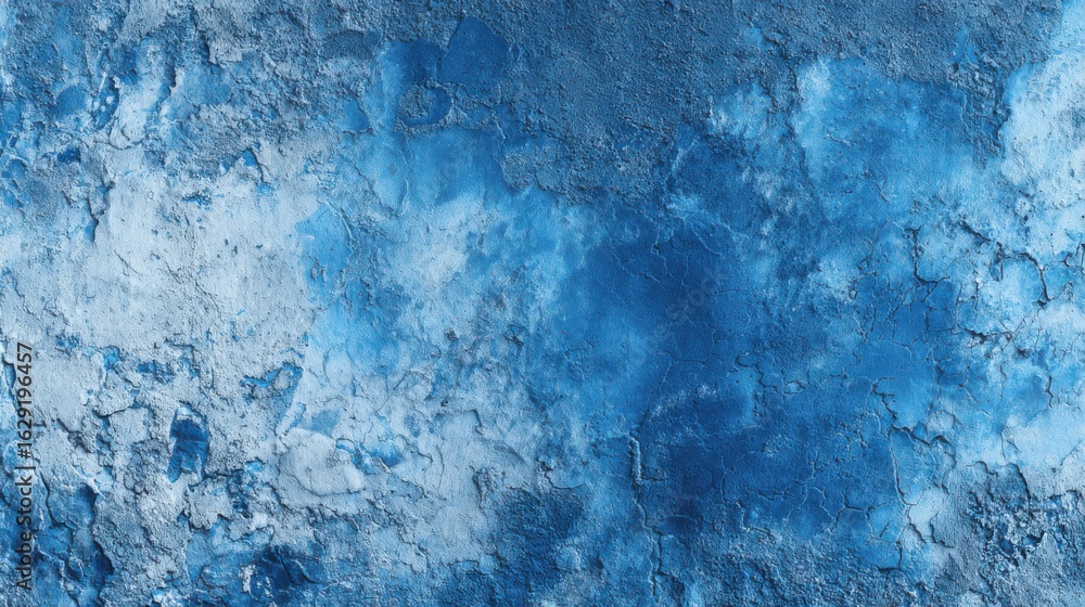 Aufkleber a textured wall displays various shades of blue, with abstract patterns and cracks highlighting its 