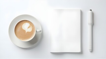 Notebook, coffee