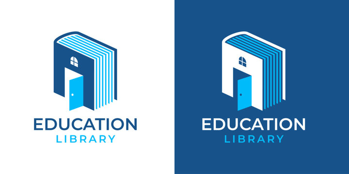 Book Library Education Logo Design Vector Template. Book Education Creative Logo Icon Symbol Design Template Vector. Logo Design Template of Book, Paper, Creative, Education. 2.eps