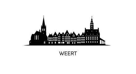 Fototapeta premium Weert Skyline Silhouette Netherlands.