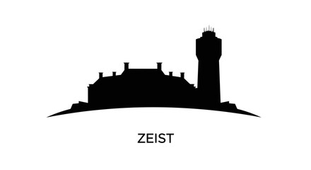 Fototapeta premium Zeist City Silhouette with Black Building, Netherlands, and Minimalist Design.