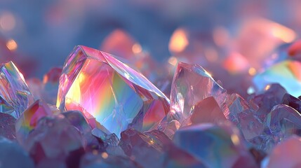 Colorful Crystal Formation with Reflected Light and Textures