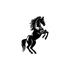 Rearing Stallion Silhouette – Dynamic Jumping Horse Logo
