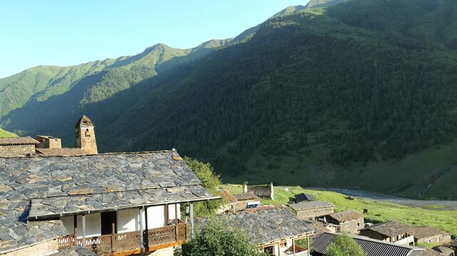 Dartlo village landscape in Tusheti, Georgia.