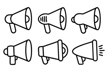 Loudspeaker megaphone icon set. Megaphone icon set. loud speaker icon