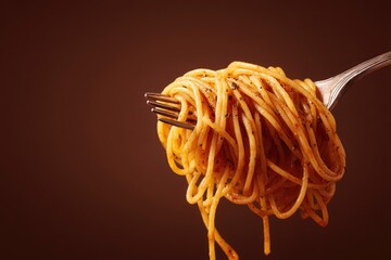 Forkful of cooked spaghetti