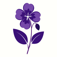 prairie violet silhouette vector  on white background