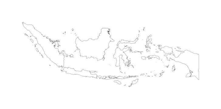Indonesia map with regions. Indonesia vector map. Map of Indonesia with provinces. indonesian outline map
