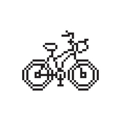 bicycle pixel art, vector illustration on isolated background.
