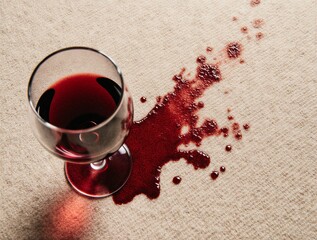 red wine spilt on beige carpet needs cleaning for residential home | maid, house clean service, residential clean theme
