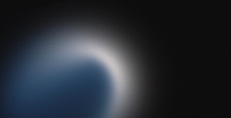 Blue white abstract gradient background, grain texture effect dark vibrant color flow wave on black backdrop.