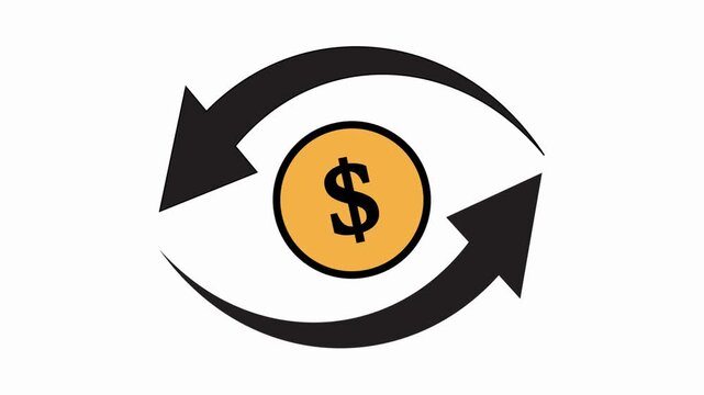 arrow dollar sign   icon animation  simple 