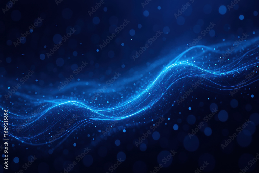 Poster abstract blue energy waves: a captivating display of abstract energy waves in varying shades of blue