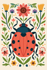 Ladybug flower decoration elegant ornament fashionable
