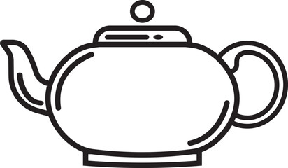 Simple Line Art Teapot Icon Isolated vector logo