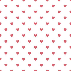 Seamless pattern pink heart on white background