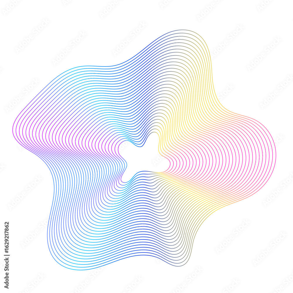 Poster abstract colorful smooth wave on a white background. abstract vector wavy lines flowing smooth curve