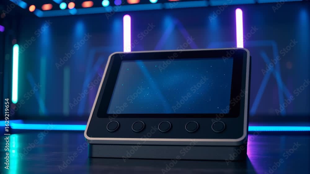 Aufkleber touchscreen control panel futuristic technology illuminated interface with modern glowing electronic