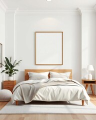 Cozy bedroom interior with a bed and blankets