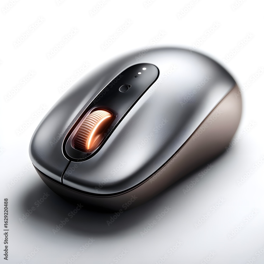 Poster a contemporary ergonomic wireless mouse with a sleek minimalist design for seamless computer interac