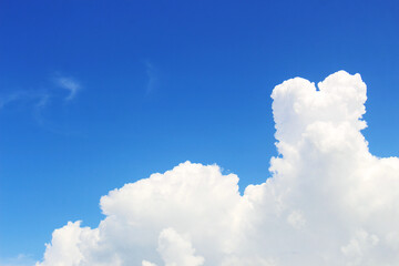 Bright blue sky and cloudy for graphic design or wallpaper.