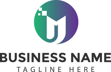 Modern Letter M Technology Logo Design | Digital, IT, and Tech Branding Icon