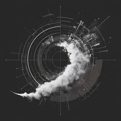 Abstract Sci-Fi Portal with Smoke Effect