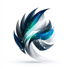 Abstract Tech Logo Concept with Leaf Design