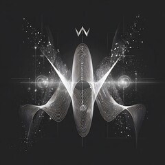 Abstract futuristic design element with curved lines