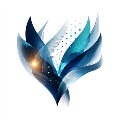 Abstract Flower Design with Teal and Navy Elements