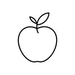 apple with leaf icon vector
