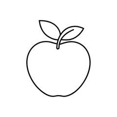 apple with leaf icon vector