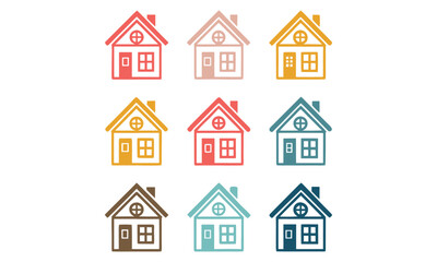 Modern Real Estate Logo Icons Eco Home, Building, Property, and House Vector Set