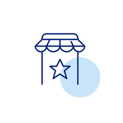 Online shopvping app and star. Customer favorite, loyalty program rewards and bonuses. Pixel perfect, editable stroke vector icon