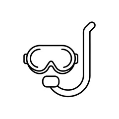 diving mask and snorkel icon vector