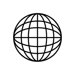 globe with grid lines icon vector