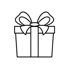 gift box with ribbon icon vector
