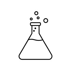 Fototapeta premium laboratory flask with bubbles icon vector